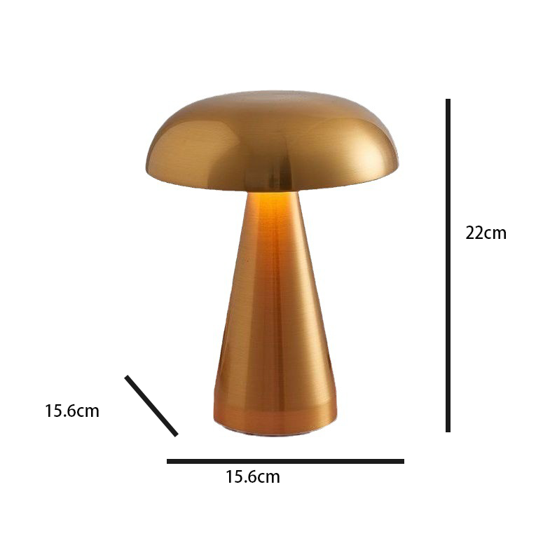 Mushroom LunaLamp - Rechargeable Cordless Table Lamp with 3-Color Touch Sensor