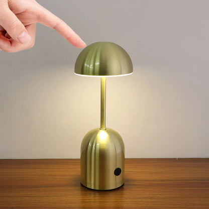LuminaCrescent - Cordless Dimmable LED Metal Table Lamp | Modern via Touch