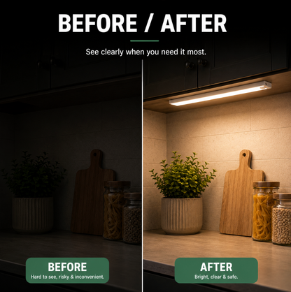 LazyStick - Wireless LED Cabinet Light with Motion Sensor – USB Rechargeable Lighting for Kitchen, Closet, Hallway & Stairs