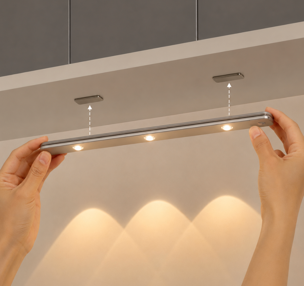 KitchenMotion - LED Under-Cabinet Light for Kitchen with Motion Sensor – Cordless, Rechargeable Battery & Dimmable