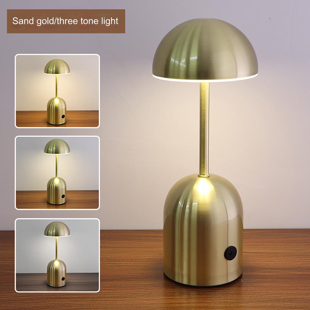 LuminaCrescent - Cordless Dimmable LED Metal Table Lamp | Modern via Touch